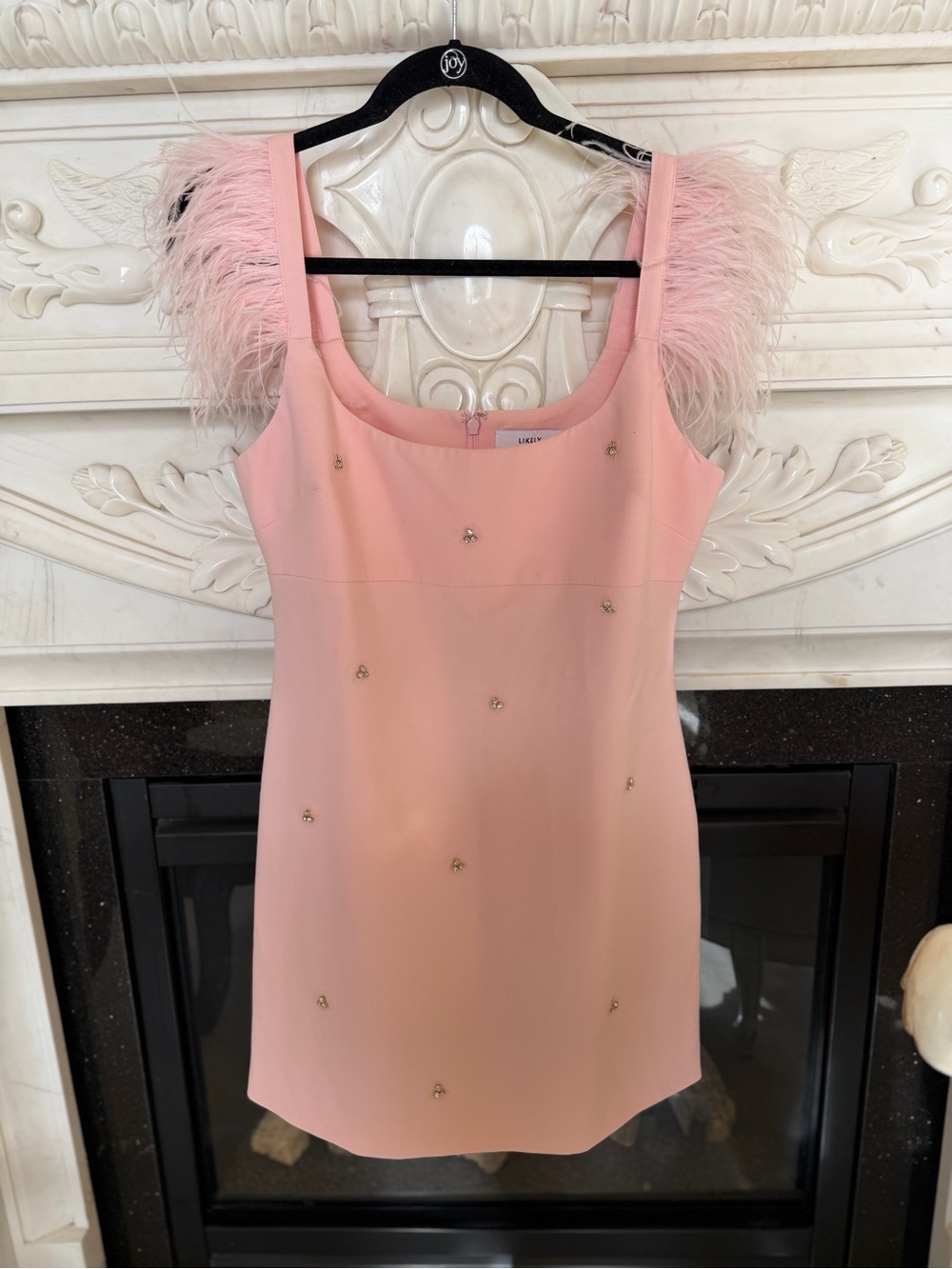 Likely Cameron Feather and Crystal mini dress
